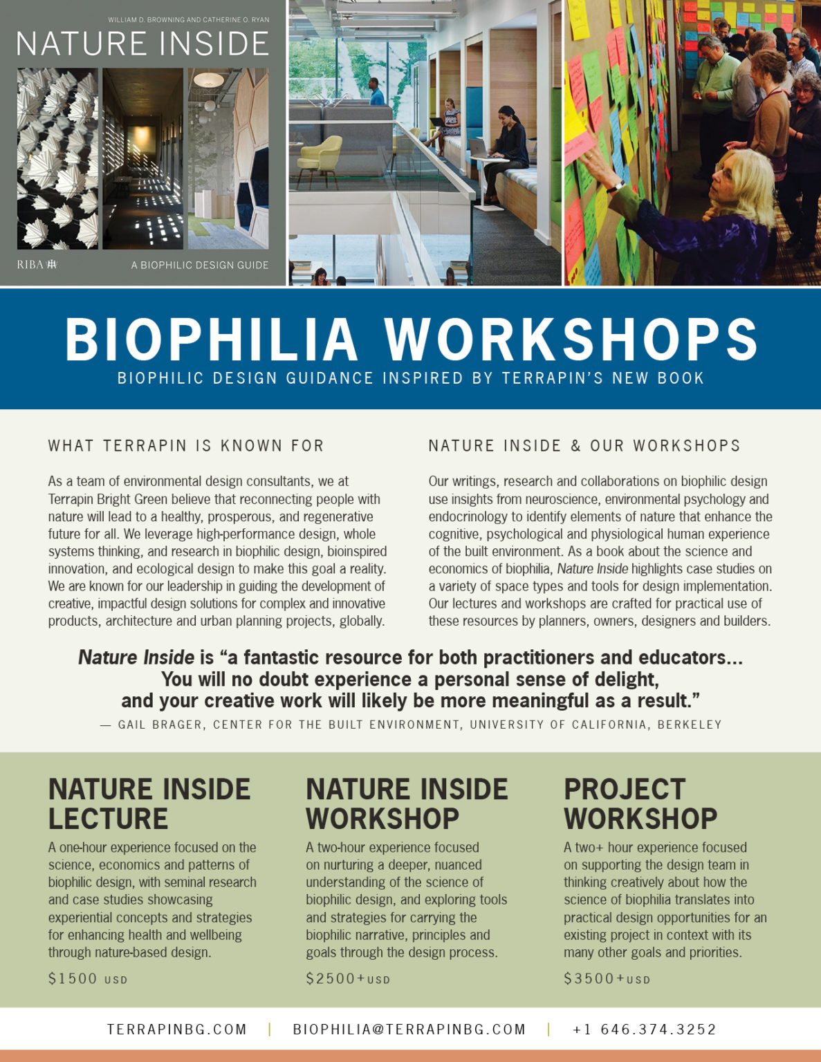 ANNOUNCING: 2021 Biophilic Design Workshop Series - Terrapin Bright Green